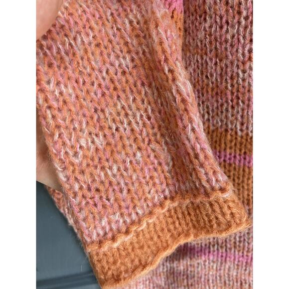 Free People Women Striped Cowl-Neck Pink Tunic Sweater Dress Size S - Picture 5 of 11